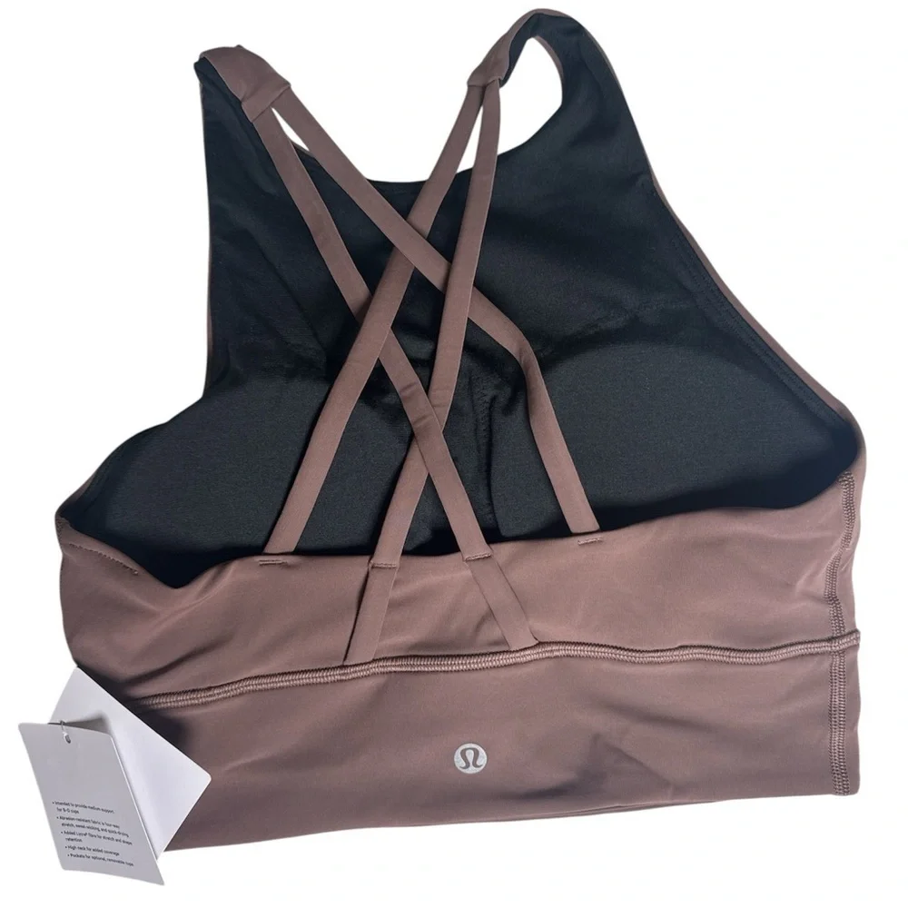 🤎 Lululemon Energy High-Neck Longline Bra *Tough NWT Size 8 Dark Oxide